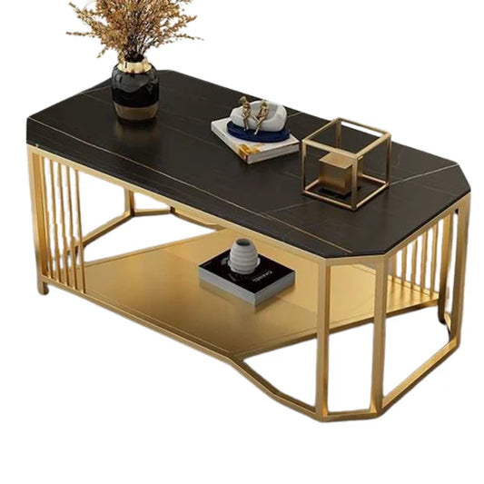 Luxury metal furniture center table in modern living room setting.