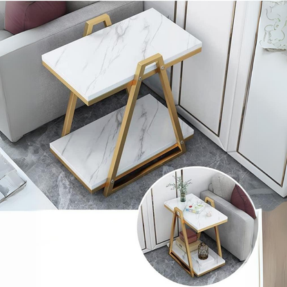 Stainless Steel Side Tables with Marble or Glass Top