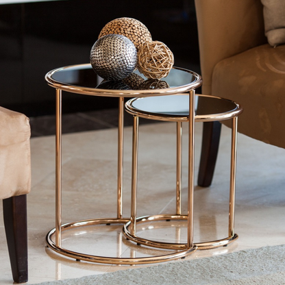 Stainless Steel Side Table with PVD Gold or Rose Gold Finish