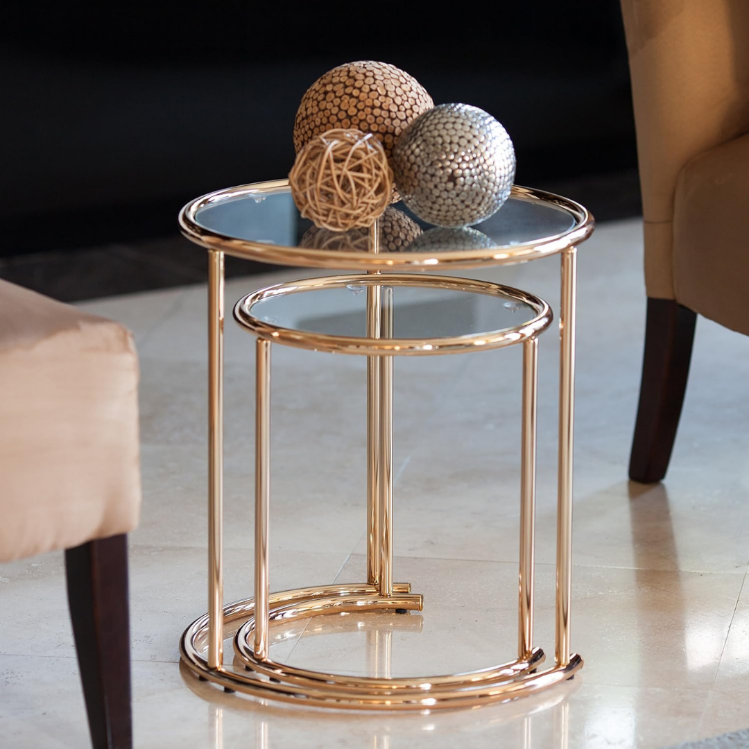 Stainless Steel Side Table with PVD Gold or Rose Gold Finish